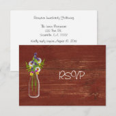 Melkfles met wilde bloemen bruiloft RSVP Kaart (Voorkant / Achterkant)