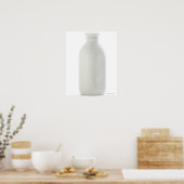 Melkfles op witte achtergrond poster (Keuken)