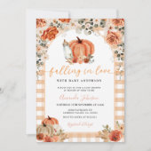 Melkfles pompoen verliefd op babyshower kaart (Voorkant)