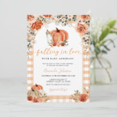 Melkfles pompoen verliefd op babyshower kaart (Staand voorkant)