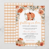 Melkfles pompoen verliefd op babyshower kaart (Voorkant / Achterkant)