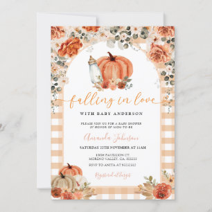 Melkfles pompoen verliefd op babyshower kaart
