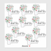 melkfles vaas bruiloft dank u set sticker (Vel)