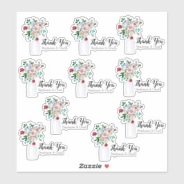  melkfles vaas bruiloft dank u set sticker