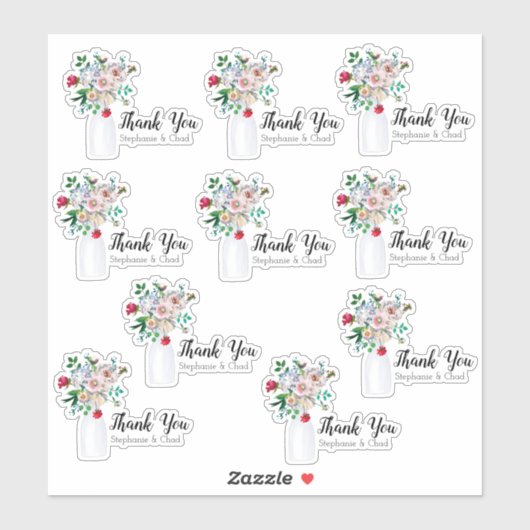 melkfles vaas bruiloft dank u set sticker (Vel)