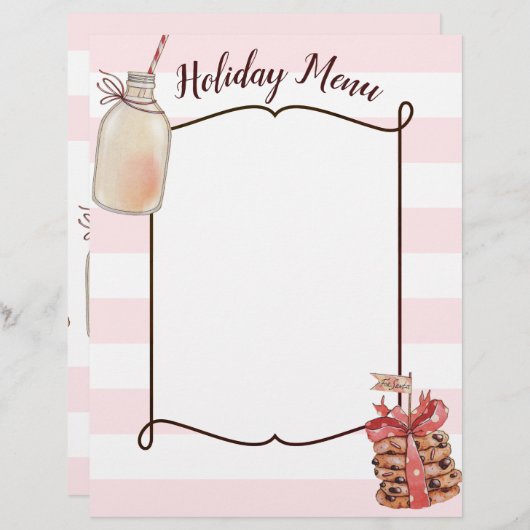 Melkflesje en kerstkoekjes met briefhoofd (Voorkant / Achterkant)