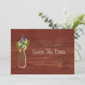 Melkflesje van wilde bloemen, behalve de datum save the date (Staand voorkant)