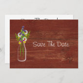 Melkflesje van wilde bloemen, behalve de datum save the date (Voorkant / Achterkant)