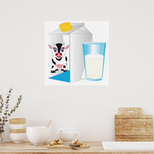 Melkglas Poster (Keuken)