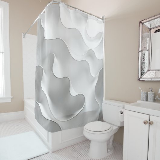 Melkgolven Douchegordijn (In situ)