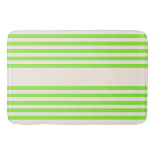 Melkgroen en beige vijf strepen patroon badmat