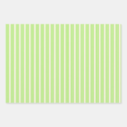 Melkgroen en beige vijf strepen patroon inpakpapier vel (Voorkant 3)