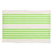 Melkgroen en beige vijf strepen patroon kussensloop (Achterkant)