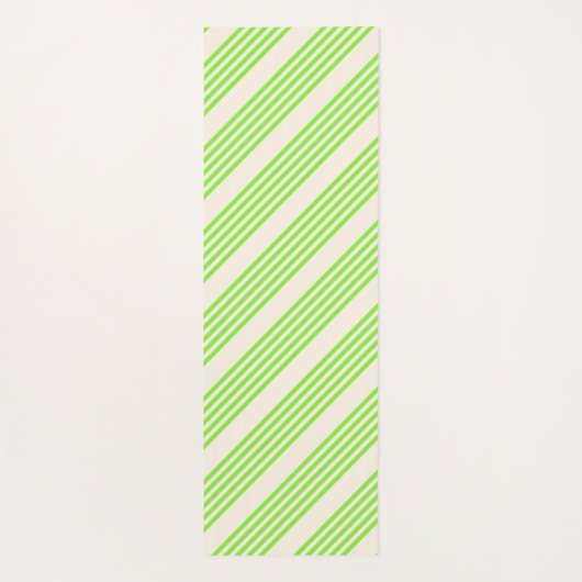 Melkgroen en beige vijf strepen patroon yogamat (Achterkant)