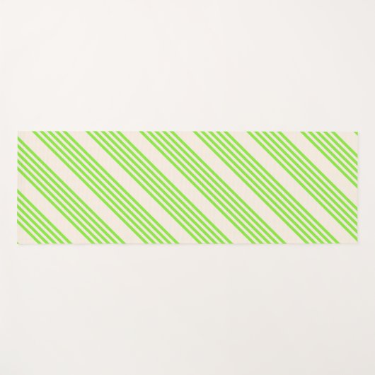 Melkgroen en beige vijf strepen patroon yogamat (Voorkant (horizontaal))