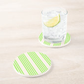 Melkgroen en beige vijf strepen patroon zandsteen onderzetter (Zijkant)