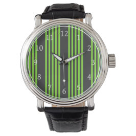 Melkgroen en houtskool met vijf strepen horloge