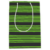 Melkgroen en houtskool met vijf strepen medium cadeauzakje (Voorkant)