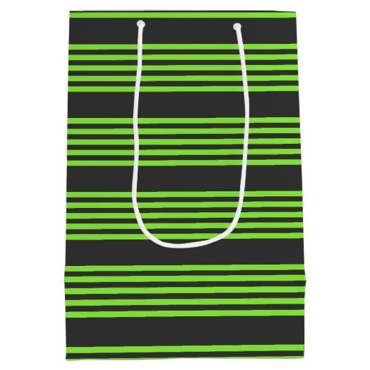 Melkgroen en houtskool met vijf strepen medium cadeauzakje (Achterkant)