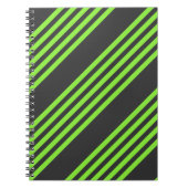 Melkgroen en houtskool met vijf strepen notitieboek (Voorkant)