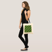 Melkgroen en houtskool met vijf strepen tote bag (Voorkant (model))
