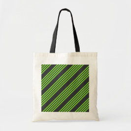 Melkgroen en houtskool met vijf strepen tote bag
