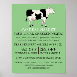 Melkhoudende Koe, Cheesemonger Adverteren Poster