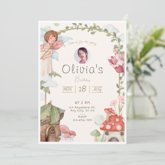 Melkjarige verjaardagsuitnodiging kaart (Staand voorkant)