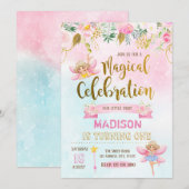 Melkjarige verjaardagsuitnodiging kaart (Voorkant / Achterkant)