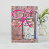 Melkkannen Vintage Metaal Rustiek Antiek Monogram Kaart (Staand voorkant)