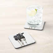 Melkkoe (Bos taurus) op witte achtergrond Drankjes Onderzetter (Rechterzijde)