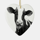 Melkkoe - Zwarte en witte zuivelkalf Keramisch Ornament (Rechts)