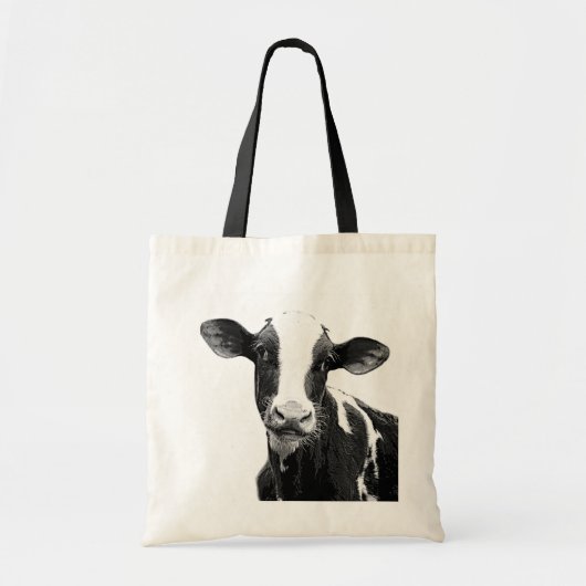 Melkkoe - Zwarte en witte zuivelkalf Tote Bag (Voorkant)