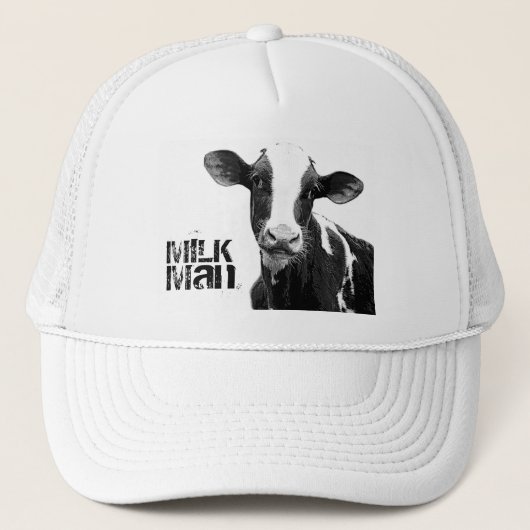 Melkkoe - Zwarte en witte zuivelkalf Trucker Pet (Voorkant)