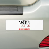 Melkkoeien in sokjes - Cowasocki Cow A Socky Bumpersticker (Op auto)