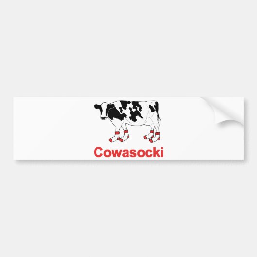 Melkkoeien in sokjes - Cowasocki Cow A Socky Bumpersticker (Voorkant)