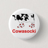 Melkkoeien in sokjes - Cowasocki Cow A Socky Ronde Button 3,2 Cm (Voorkant)