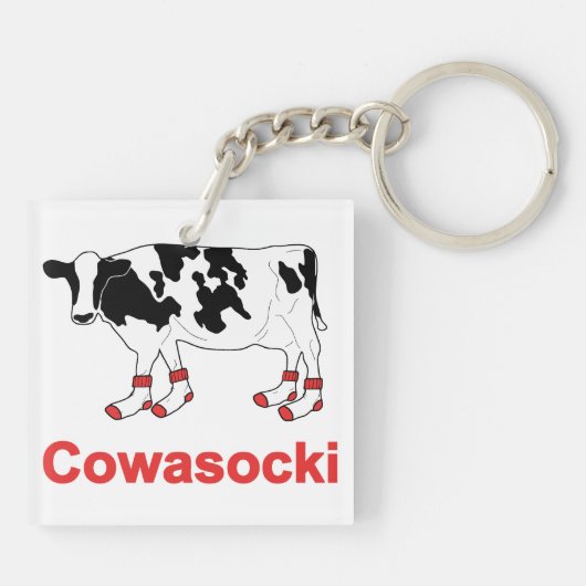 Melkkoeien in sokjes - Cowasocki Cow A Socky Sleutelhanger (Achterkant)