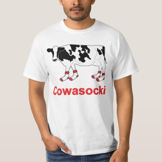 Melkkoeien in sokjes - Cowasocki Cow A Socky T-shirt (Voorkant)