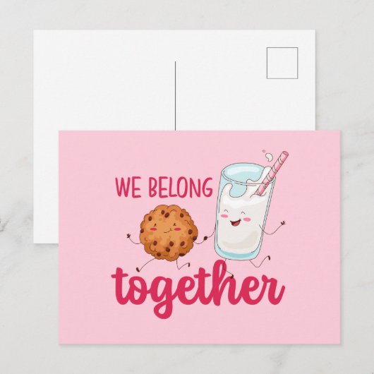 Melkkoekjes Belong Together Cute Valentijnsdag Briefkaart (Voorkant / Achterkant)