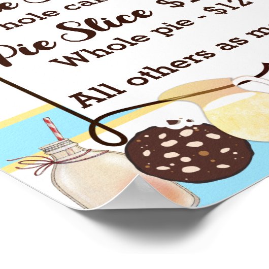 Melkkoekjes cake cupcake bakverkoop prijsmenu poster (Hoek)