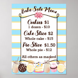 Melkkoekjes cake cupcake bakverkoop prijsmenu poster