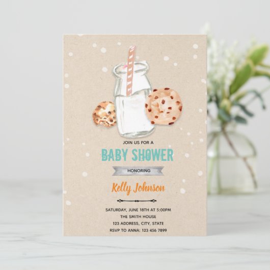 Melkkoekjes, verjaardagsuitnodiging kaart (Staand voorkant)