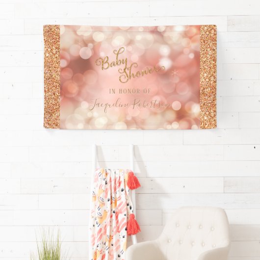 Melklicht Glitter Twinkle Pink Baby shower Spandoek (Insitu)