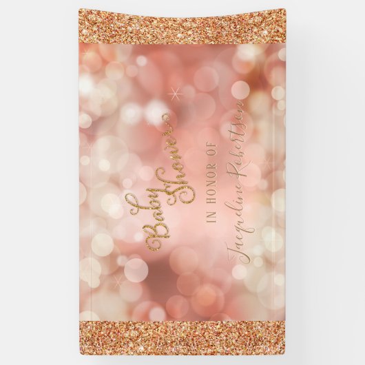 Melklicht Glitter Twinkle Pink Baby shower Spandoek (Verticaal)