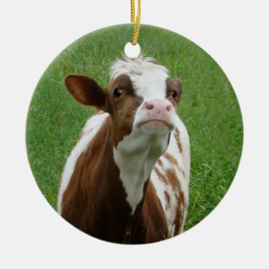 Melkmelk Koe op het Boerderij Keramisch Ornament (Voorkant)