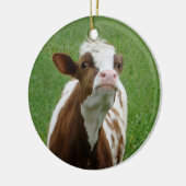 Melkmelk Koe op het Boerderij Keramisch Ornament (Links)
