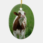 Melkmelk Koe op het Boerderij Keramisch Ornament (Voorkant)
