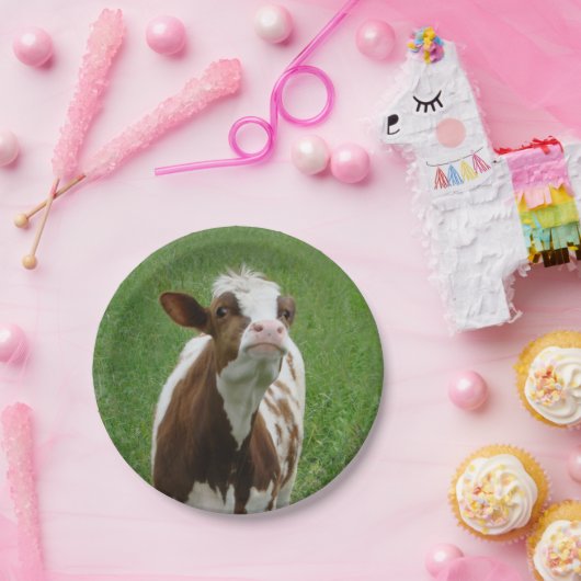 Melkmelk Koe op het Boerderij Papieren Bordje (Feest)