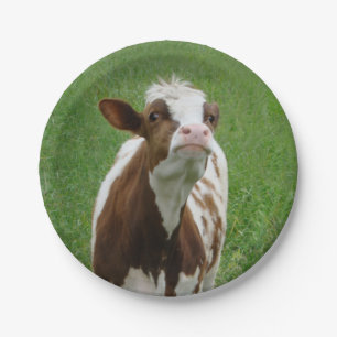 Melkmelk Koe op het Boerderij Papieren Bordje